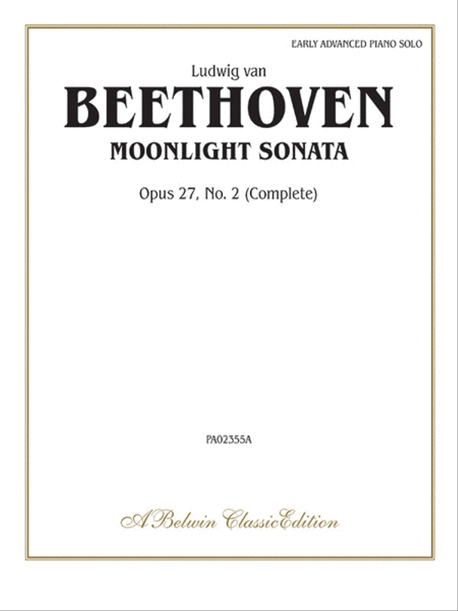 Book cover for Moonlight Sonata, Op. 27, No. 2 (Complete)