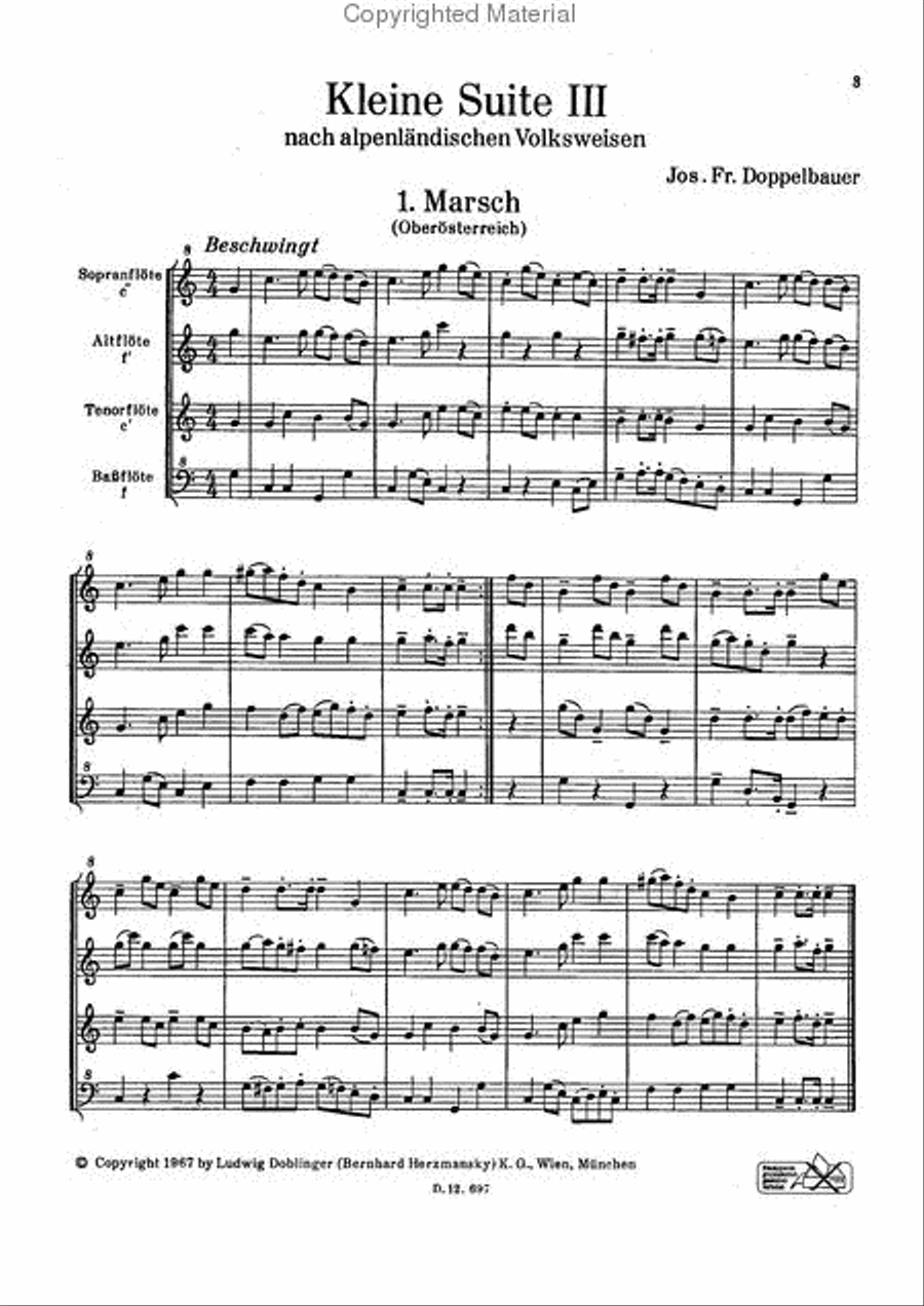 Kleine Suite III Flute Quartet scores gallery preview page 2