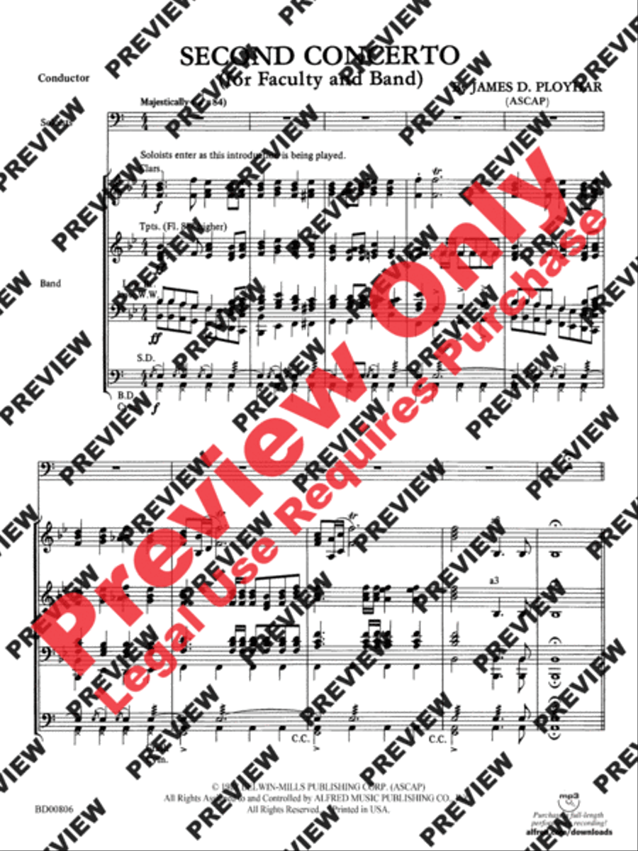 Second Concerto for Faculty and Band Concert Band scores gallery preview page 3