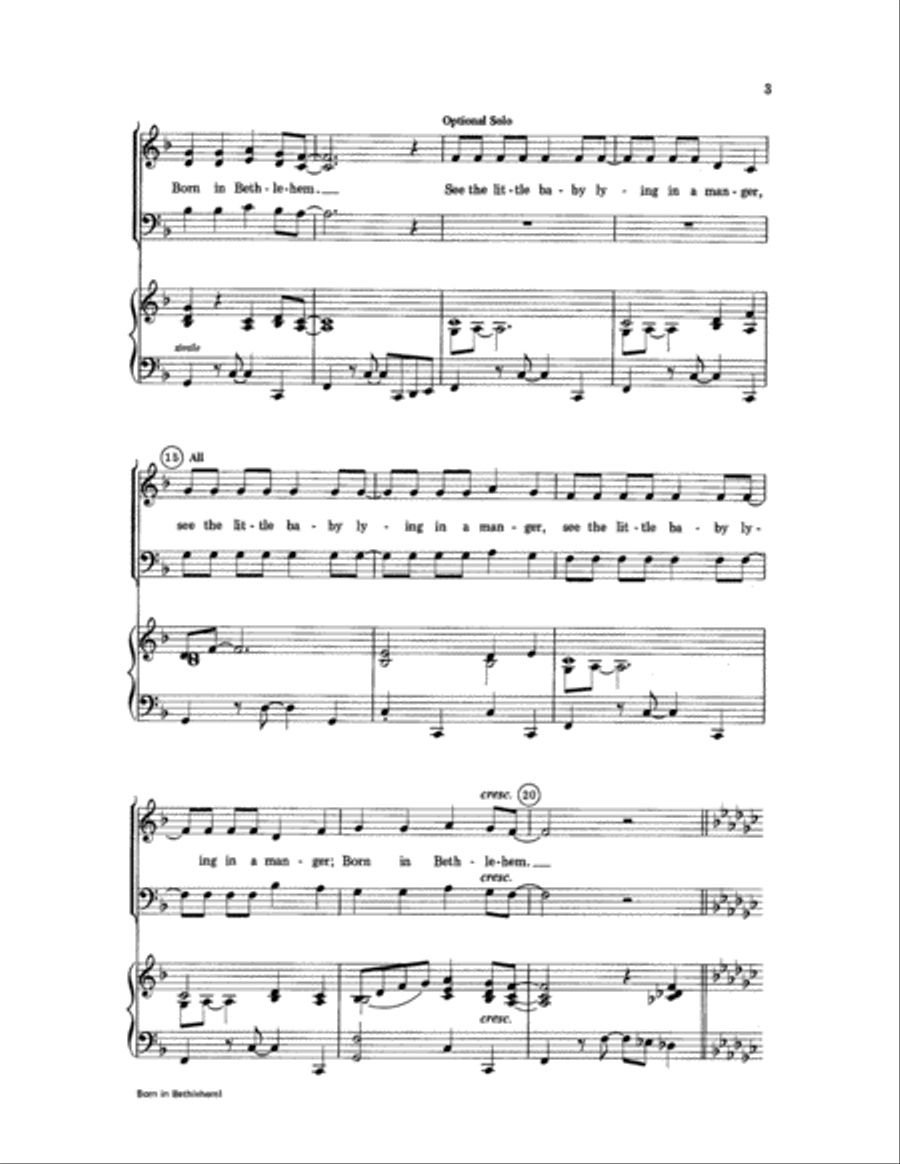 Born in Bethlehem! 3-Part scores gallery preview page 3