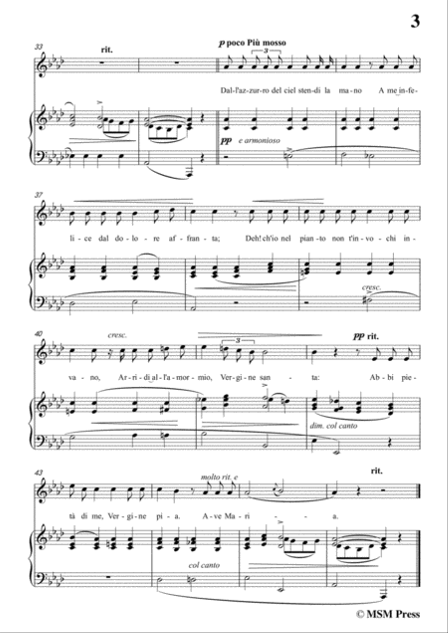 Tosti-Ave Maria in A flat Major,for Voice and Piano Voice Solo scores gallery preview page 5