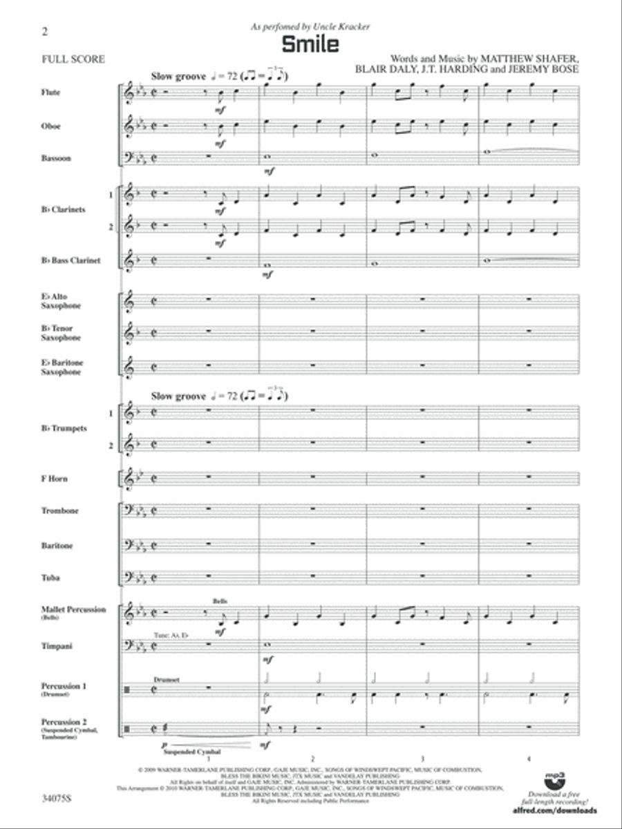 Smile: Score Concert Band scores gallery preview page 2