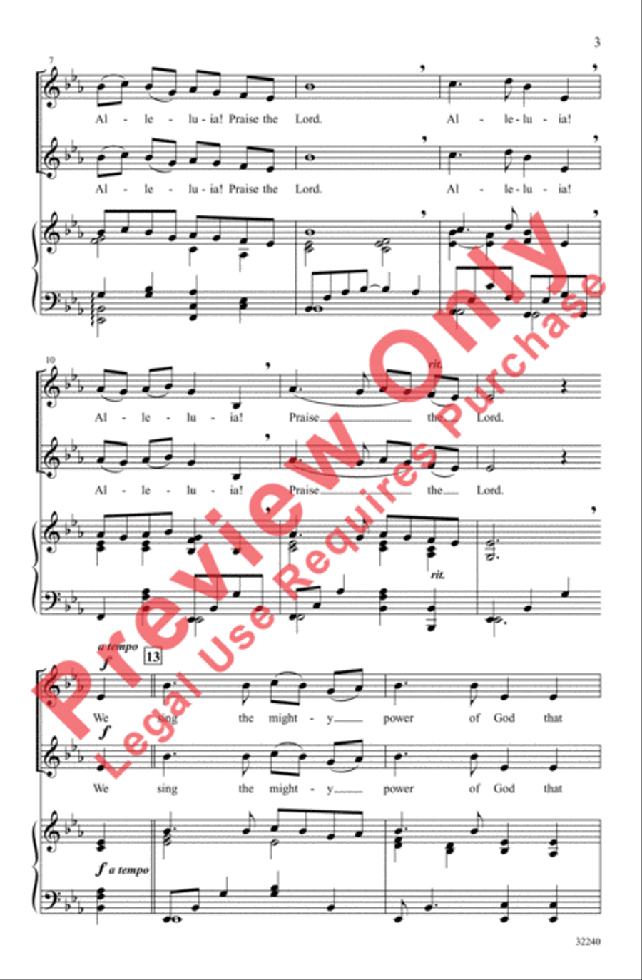 Alleluia! Praise the Lord 2-Part scores gallery preview page 3