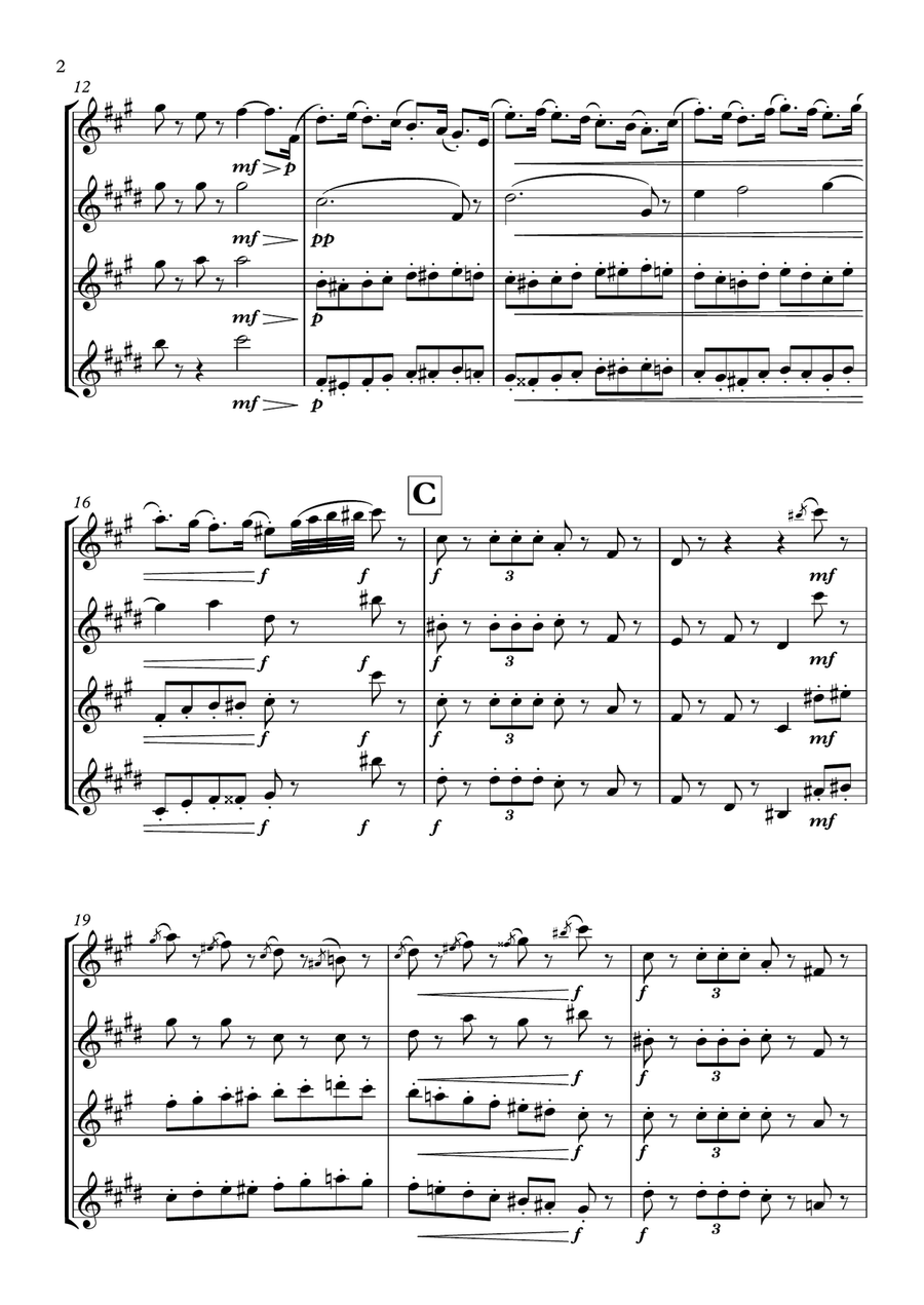 La suite de El cascanueces - 2. Marcha Woodwind Quartet scores gallery preview page 2