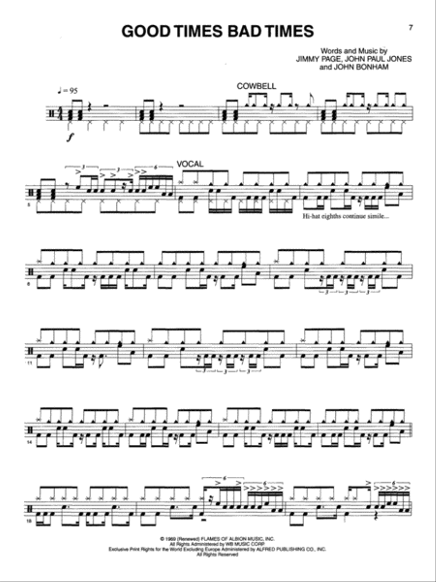 Led Zeppelin -- I Platinum Drums Drum Set scores gallery preview page 3
