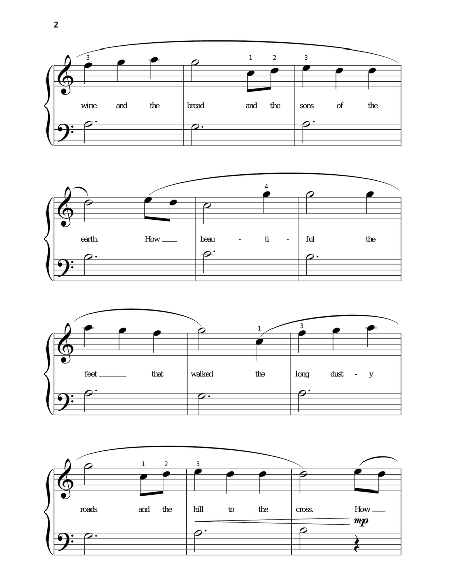 How Beautiful (arr. Phillip Keveren) Easy Piano scores gallery preview page 2