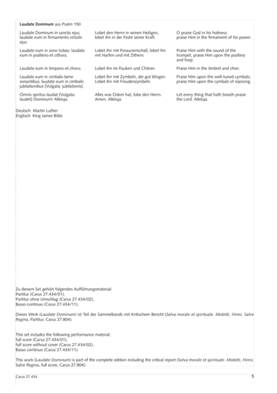 Laudate Dominum in Sanctis Basso Continuo scores gallery preview page 6