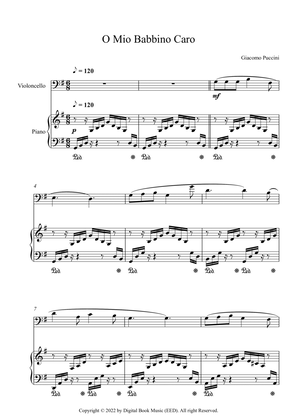 Book cover for O Mio Babbino Caro - Giacomo Puccini (Cello + Piano)