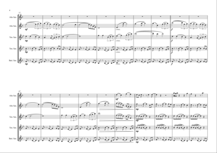 Stand By Me Saxophone Quintet scores gallery preview page 4