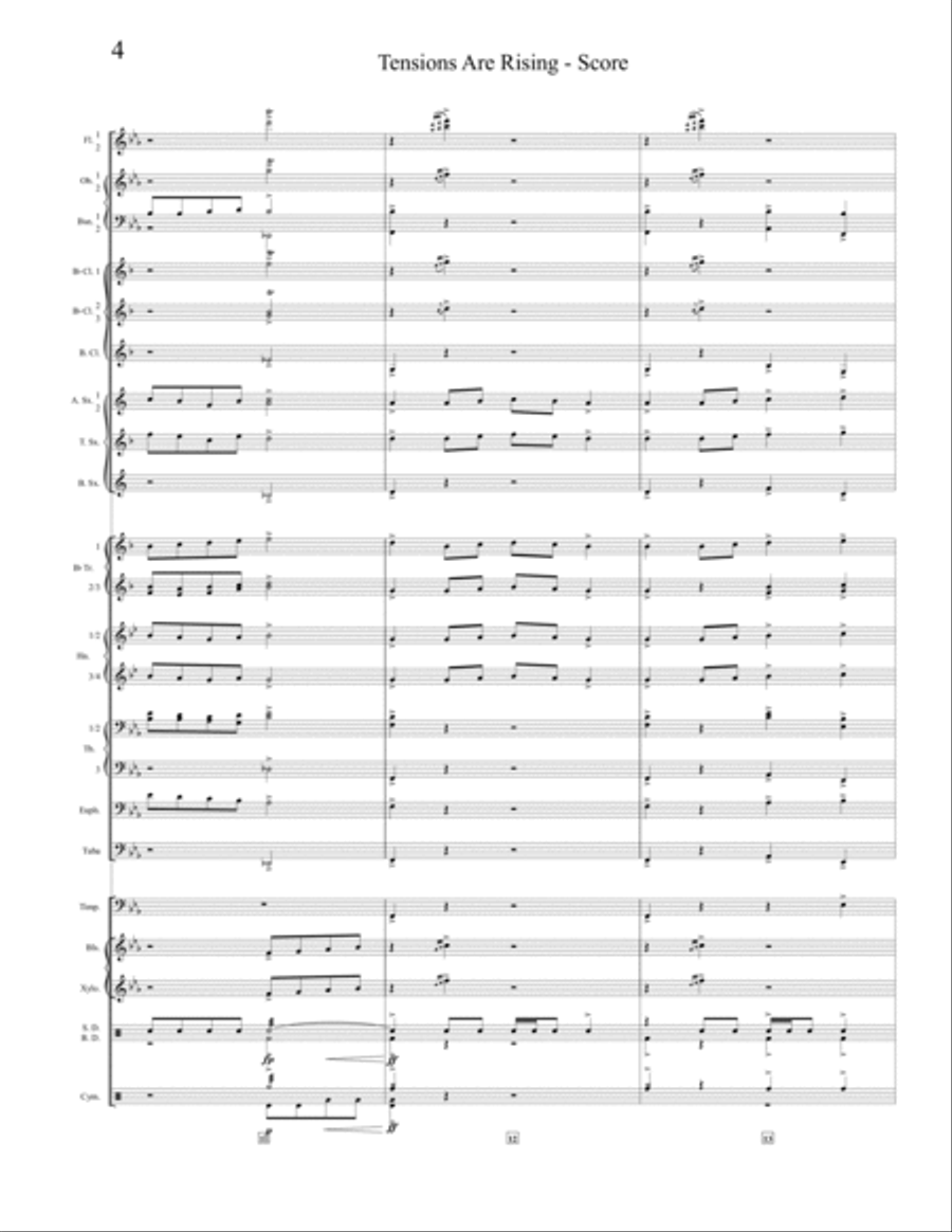 Tensions Are Rising Concert Band scores gallery preview page 6