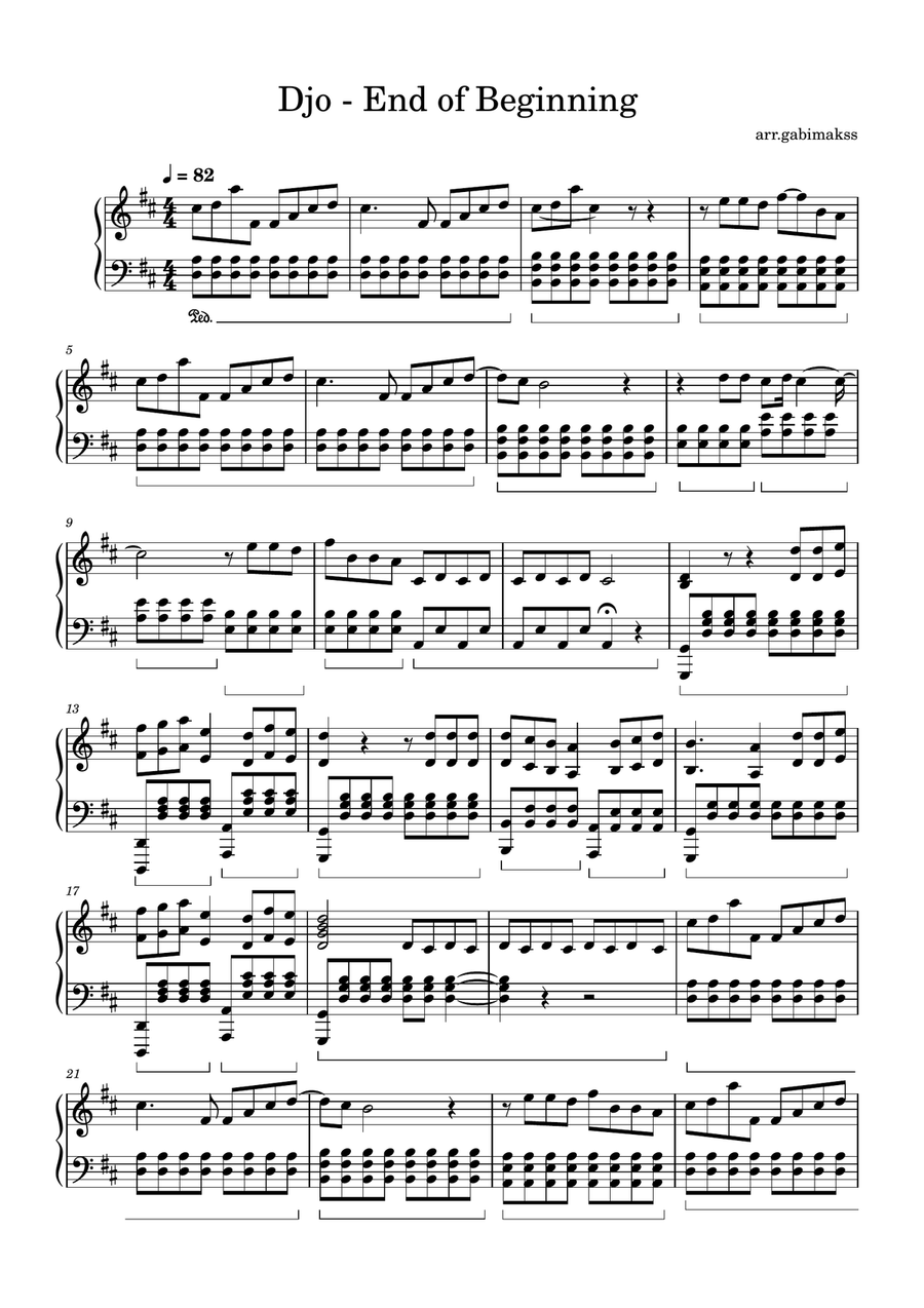 End of Beginning Piano Solo scores gallery preview page 1