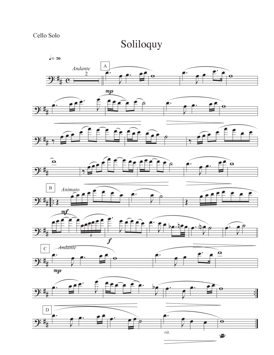 Book cover for Soliloquy (Cello Solo)