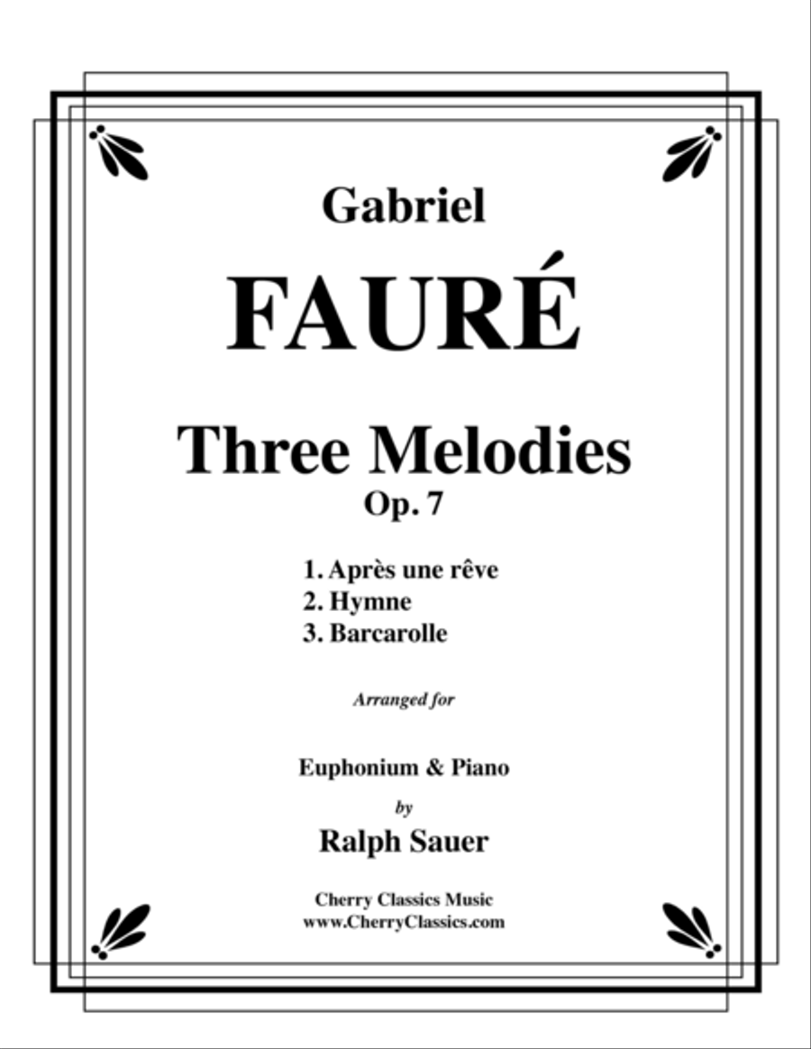 Three Melodies, Op. 7 for Euphonium & Piano