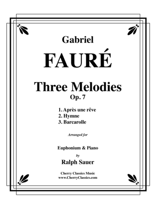 Book cover for Three Melodies, Op. 7 for Euphonium & Piano