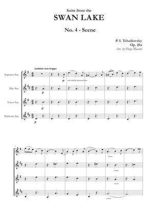 Book cover for "Scene No. 2" from Swan Lake Suite for Saxophone Quartet