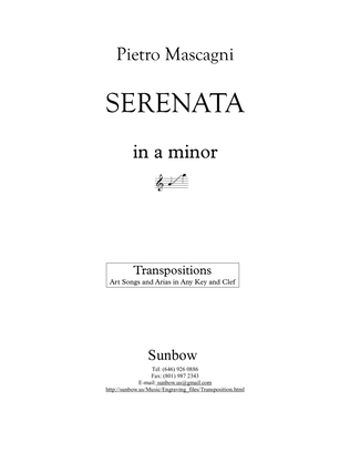Mascagni: Serenata (transposed to a minor)