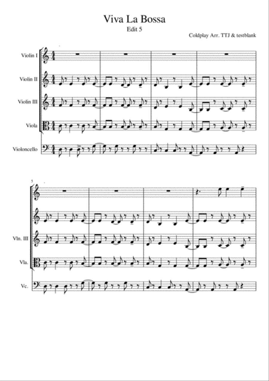Viva La Vida String Trio scores gallery preview page 1