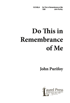 Book cover for Do This in Remembrance of Me