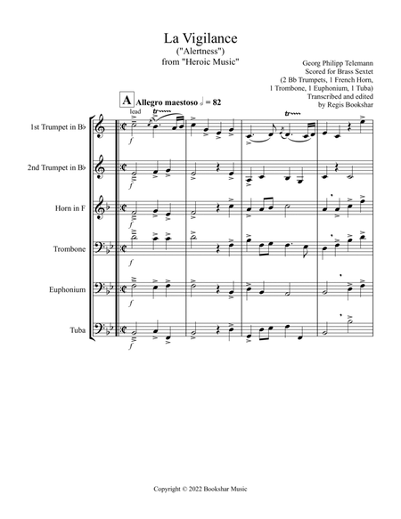 La Vigilance (from "Heroic Music") (Bb) (Brass Sextet - 2 Trp, 1 Hrn, 1 Trb, 1 Euph, 1 Tuba)