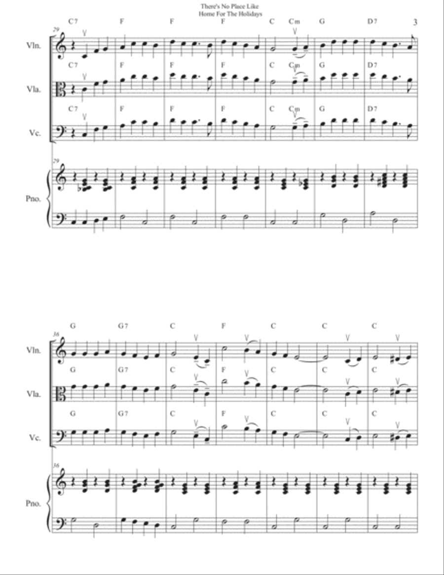 (There's No Place Like) Home For The Holidays String Quartet scores gallery preview page 3