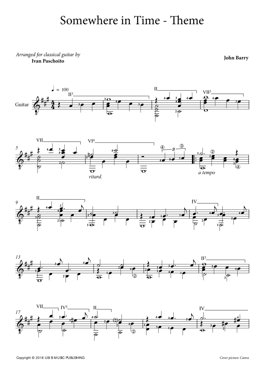Somewhere In Time Guitar Solo scores gallery preview page 1
