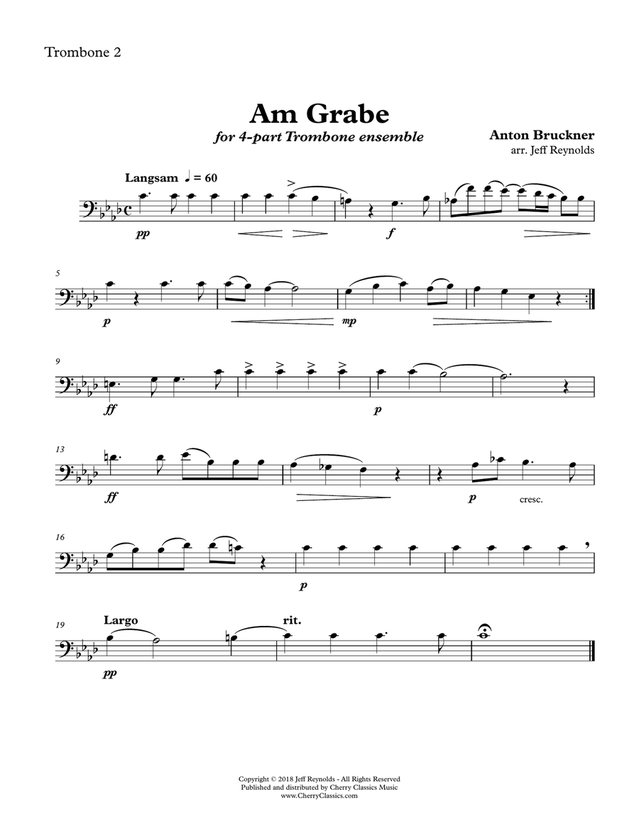 Am Grabe (At the Grave) for 4-part Trombone Ensemble Choir 4-Part scores gallery preview page 4