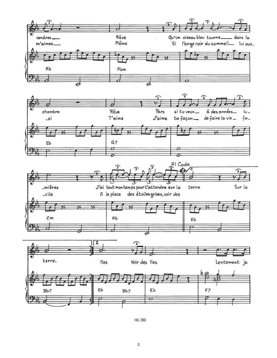 Nuit Blanche Piano, Vocal scores gallery preview page 2