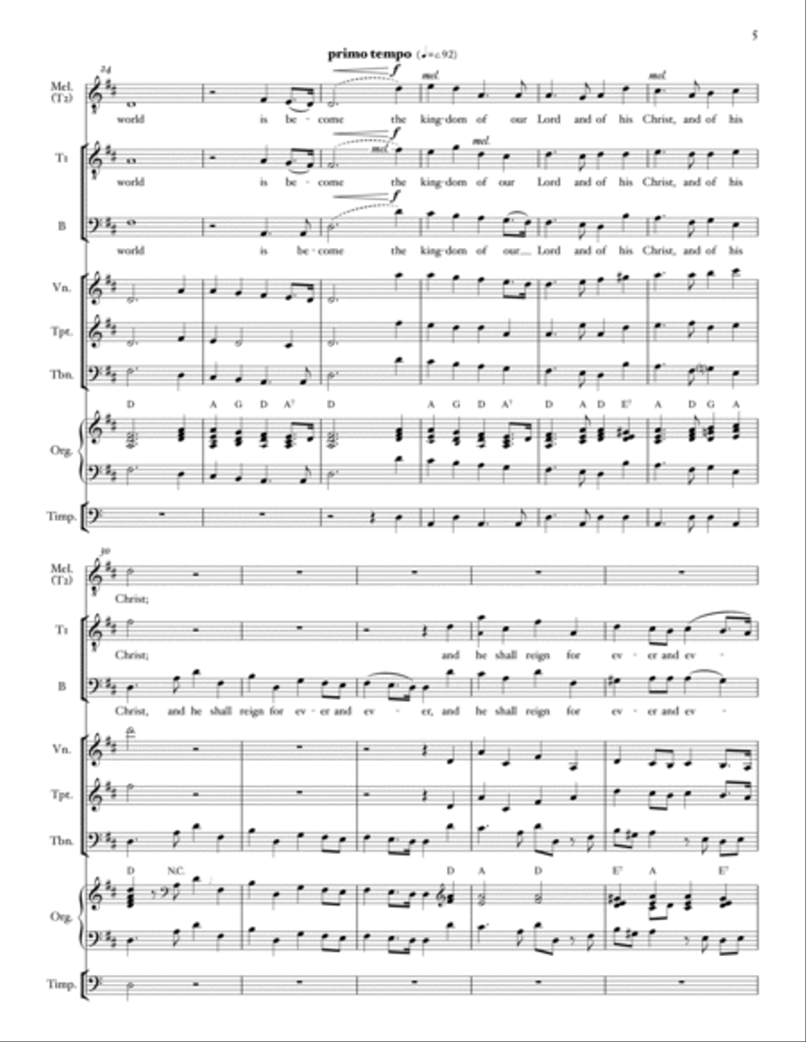 Hallelujah (from “MESSIAH”) for Men’s Chorus (TTB) – FULL SCORE TTB scores gallery preview page 4