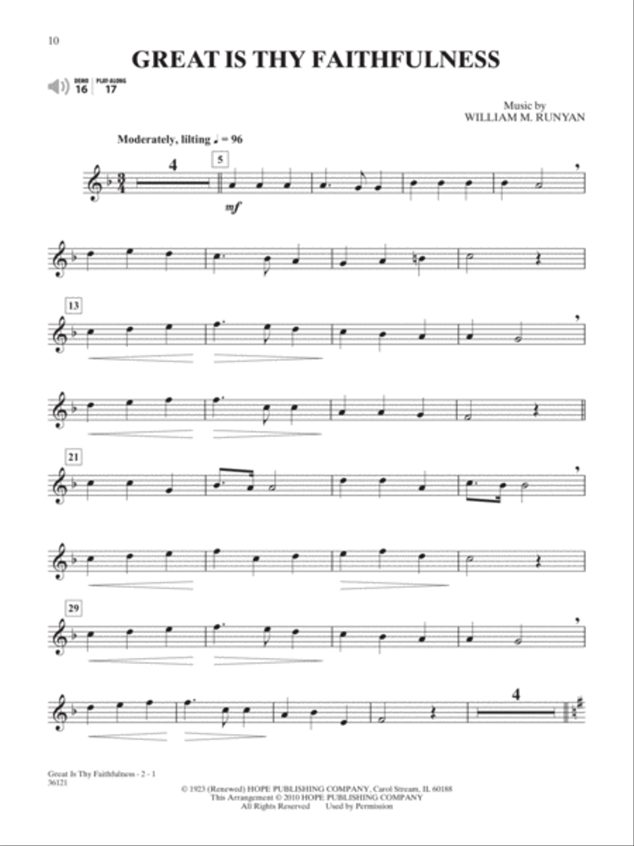 Favorite Hymns Instrumental Solos Trumpet Solo scores gallery preview page 3
