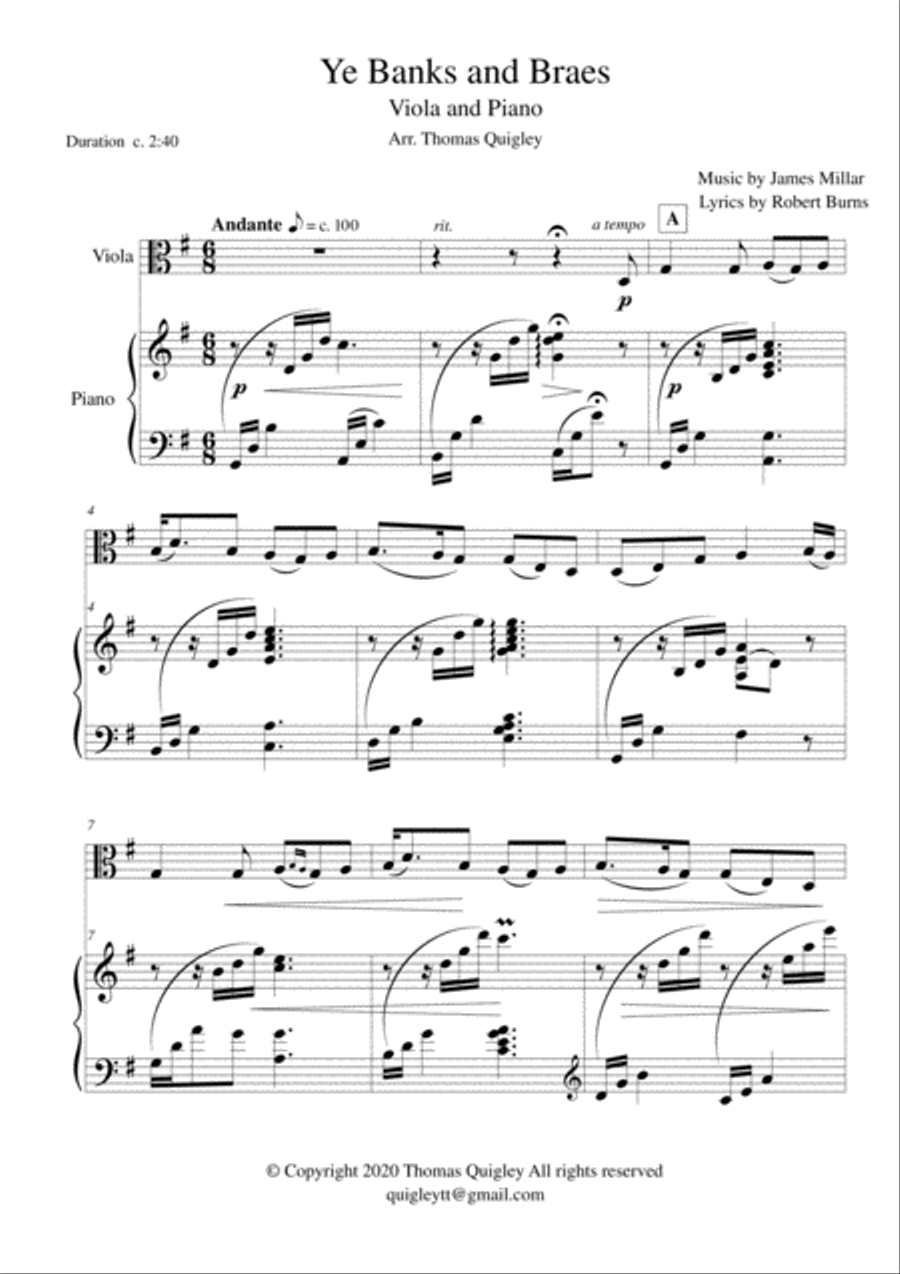 Ye Banks and Braes Viola scores gallery preview page 2