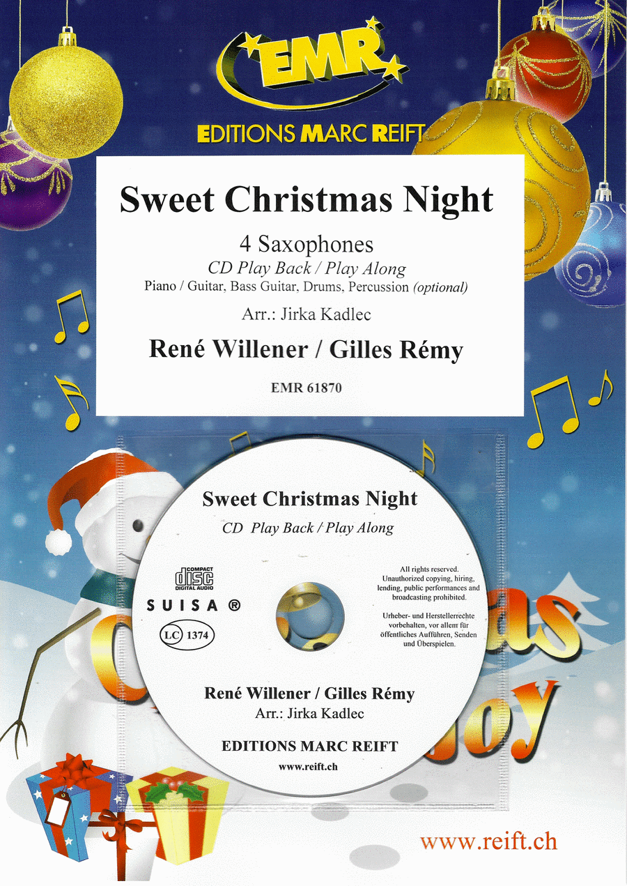 Sweet Christmas Night Saxophone Quartet scores gallery preview page 1