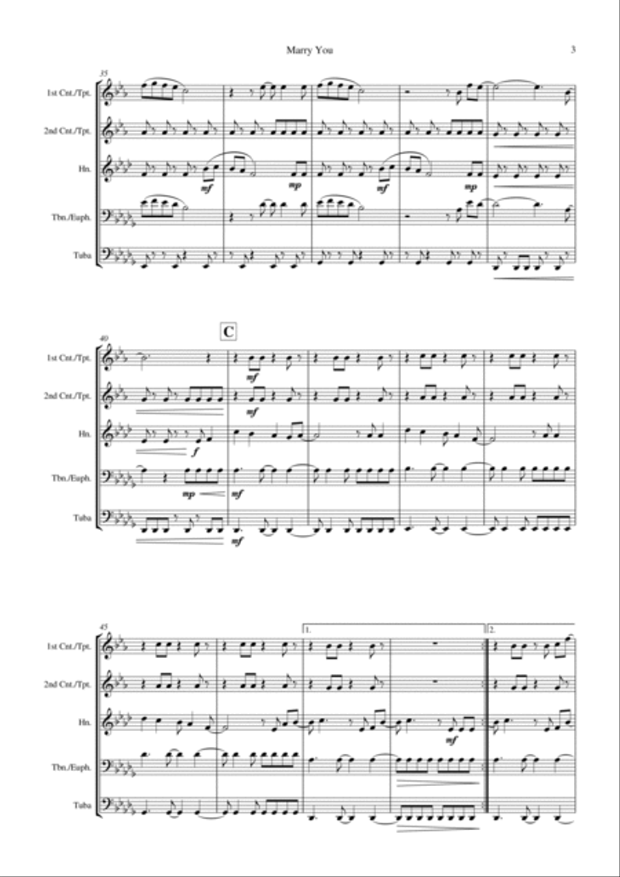 Marry You Baritone Horn TC scores gallery preview page 5