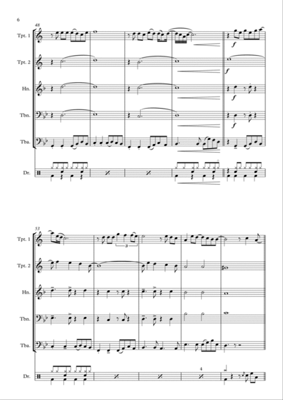 Flowers Flowers Brass Quintet scores gallery preview page 6