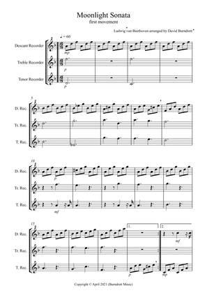 Moonlight Sonata (1st movement) for Recorder Trio