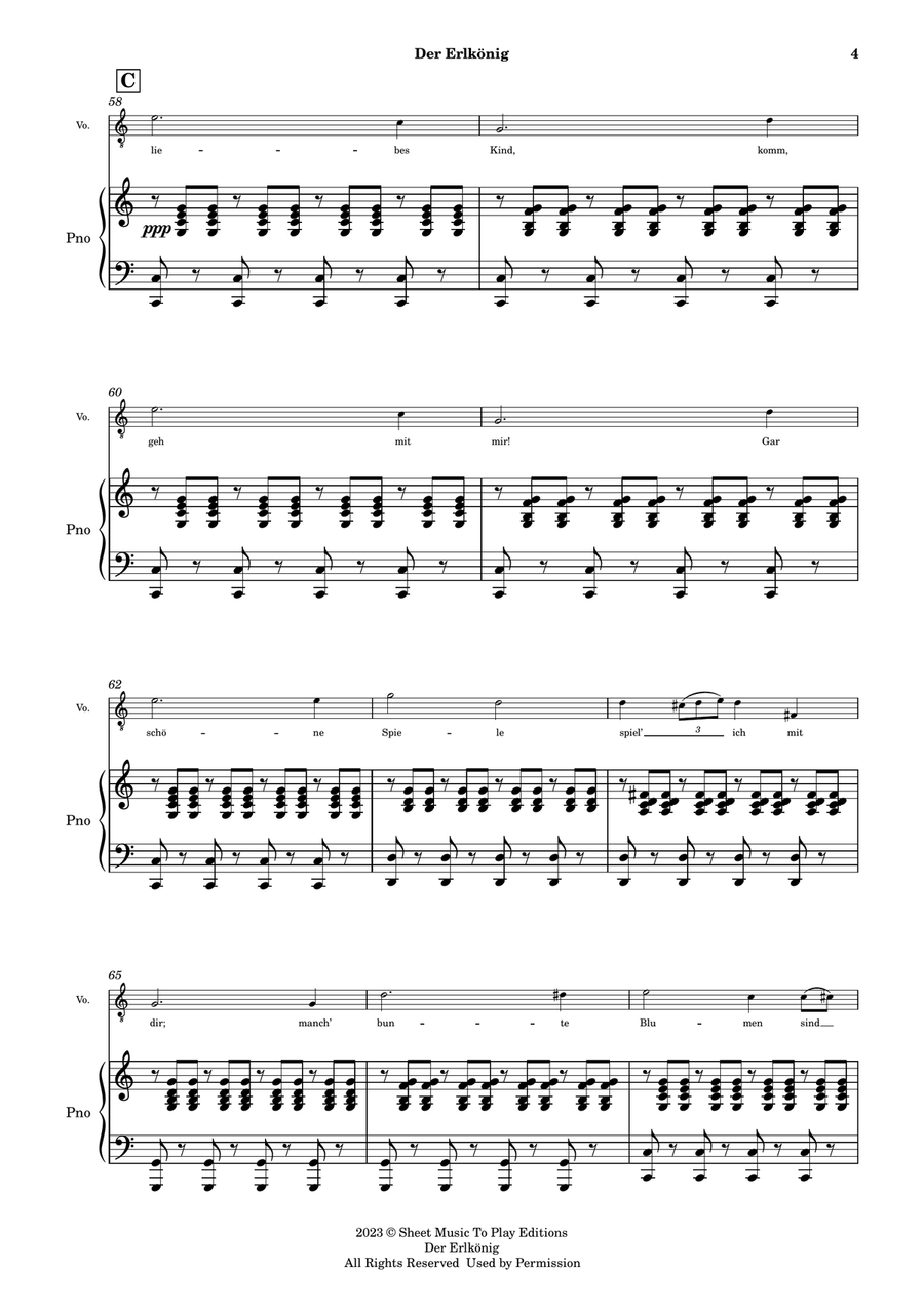 Der Erlkönig by Schubert - Voice and Piano - A minor (Full Score and Parts) Piano, Vocal scores gallery preview page 5