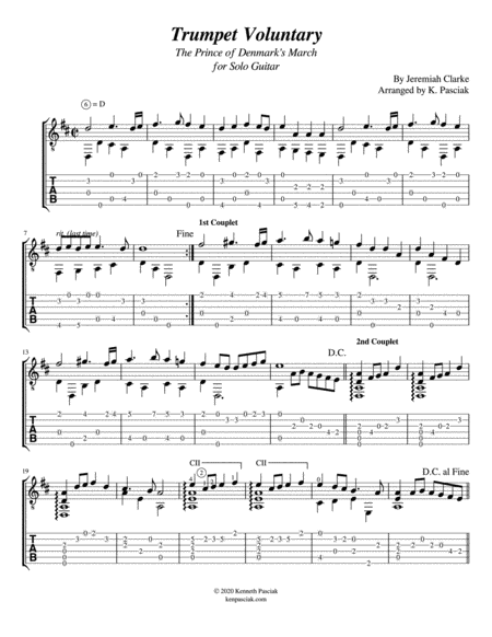 Trumpet Voluntary (for Solo Guitar)