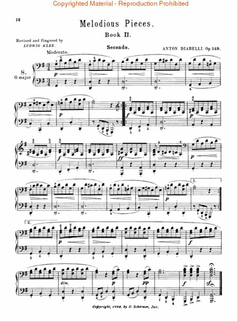 28 Melodious Pieces on 5 Notes, Op. 149 Piano Duet scores gallery preview page 3