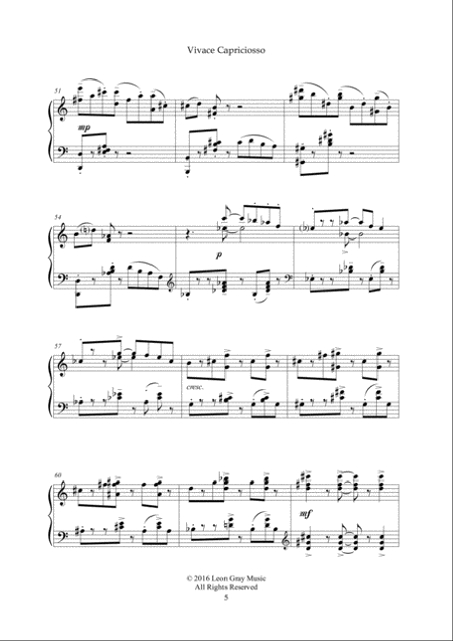 Vivace Capriciosso, Tombola and Dice (No. 10), Leon Gray Piano Solo scores gallery preview page 6