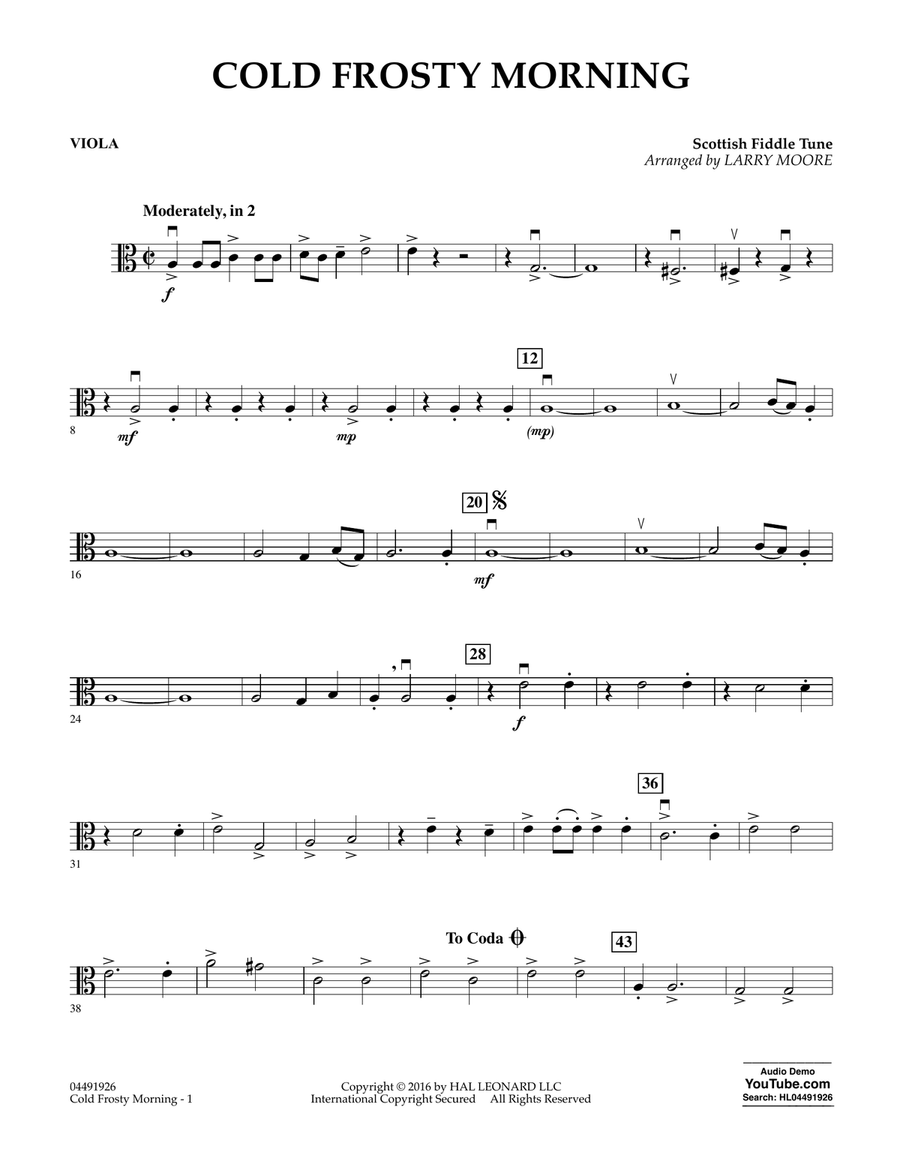 Cold Frosty Morning - Viola Viola scores gallery preview page 1