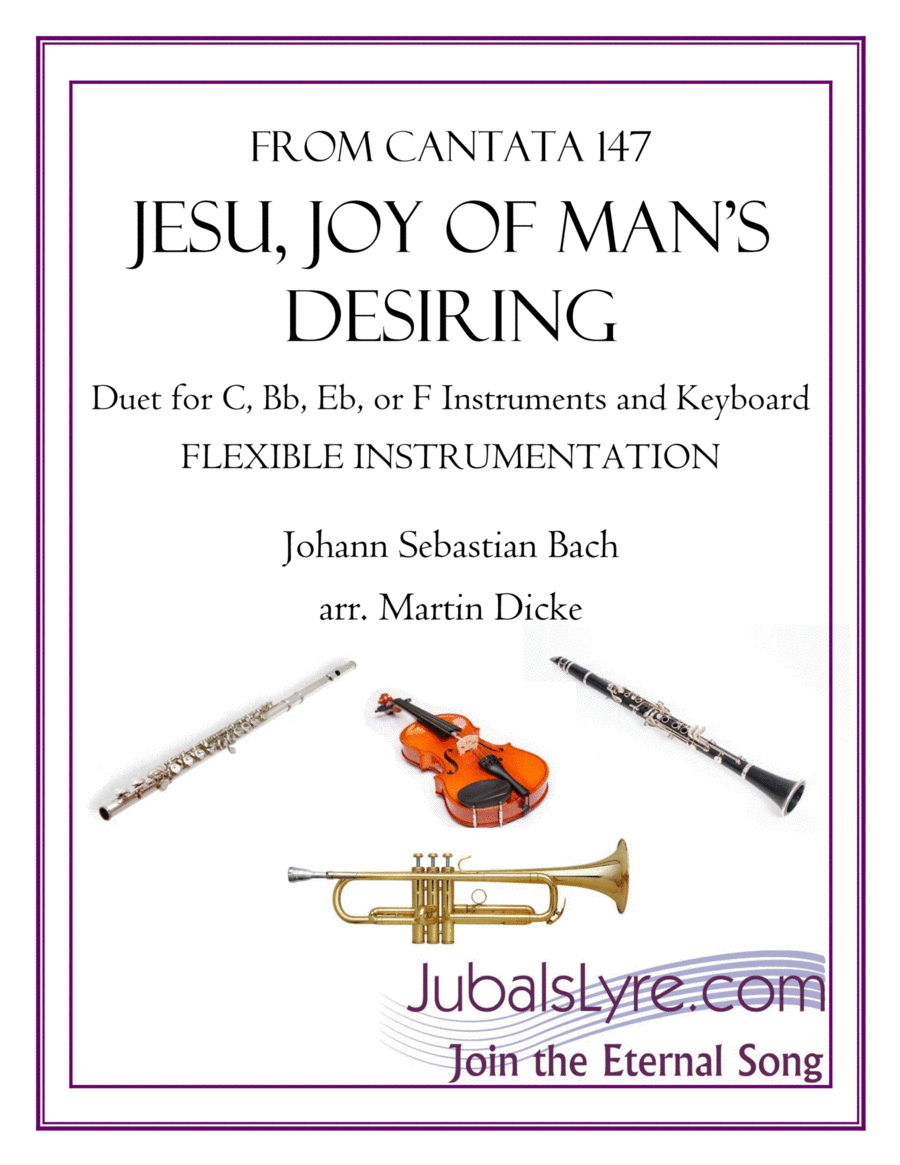 Jesu, Joy of Man's Desiring (Duet for C, Bb, Eb, or F Instruments and Keyboard) English Horn scores gallery preview page 1