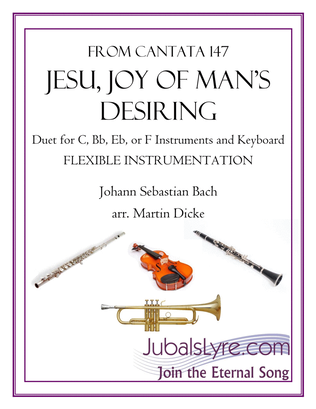 Book cover for Jesu, Joy of Man's Desiring (Duet for C, Bb, Eb, or F Instruments and Keyboard)