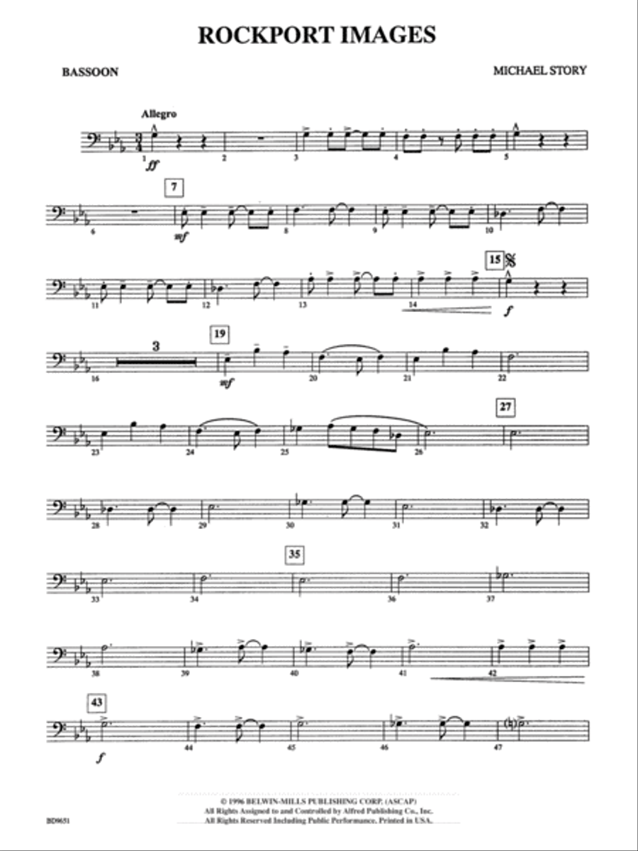 Rockport Images: Bassoon Rockport Images: Bassoon Concert Band scores gallery preview page 1