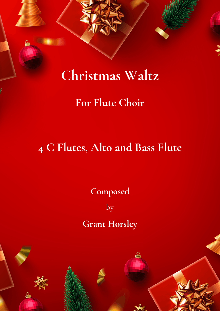 Christmas Waltz. Original for Flute Choir. Early Intermediate. Flute Choir scores gallery preview page 1
