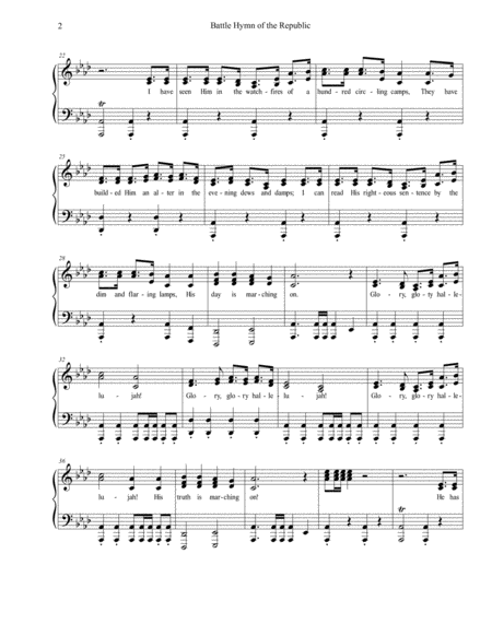Battle Hymn of the Republic Piano and Voice image number null
