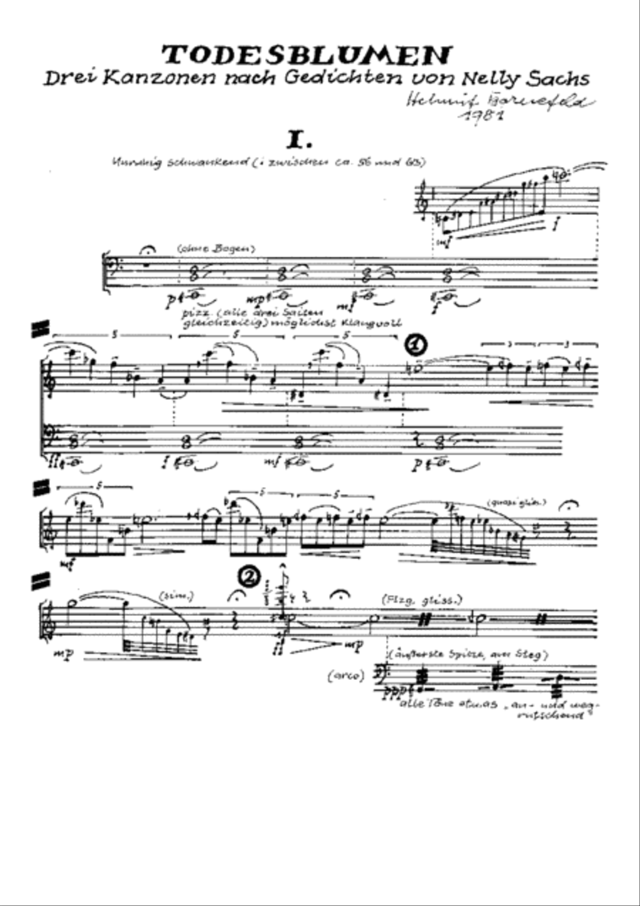 Todesblumen Flute scores gallery preview page 1