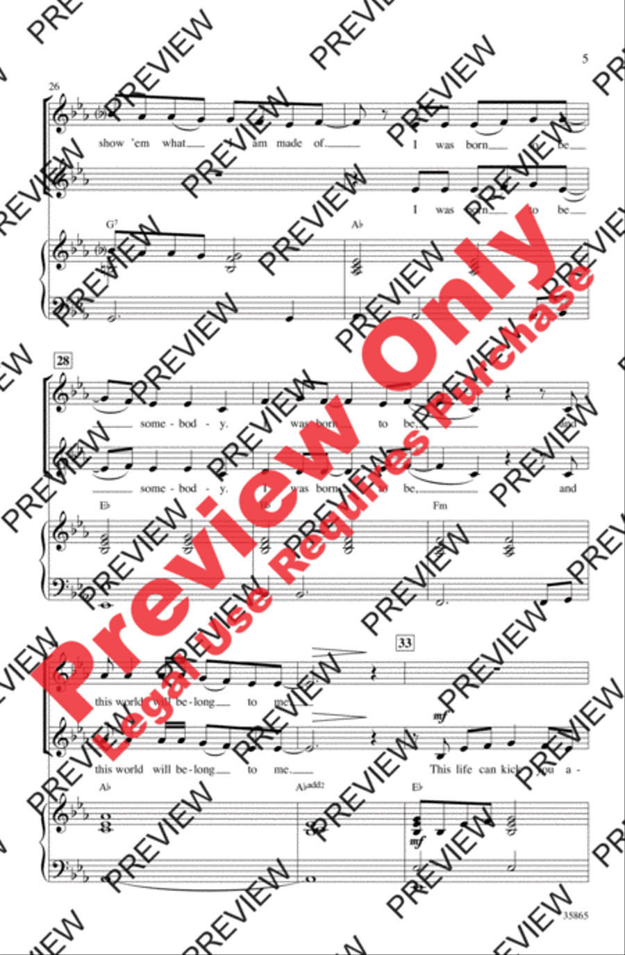 Born to Be Somebody (from Never Say Never) 2-Part scores gallery preview page 5