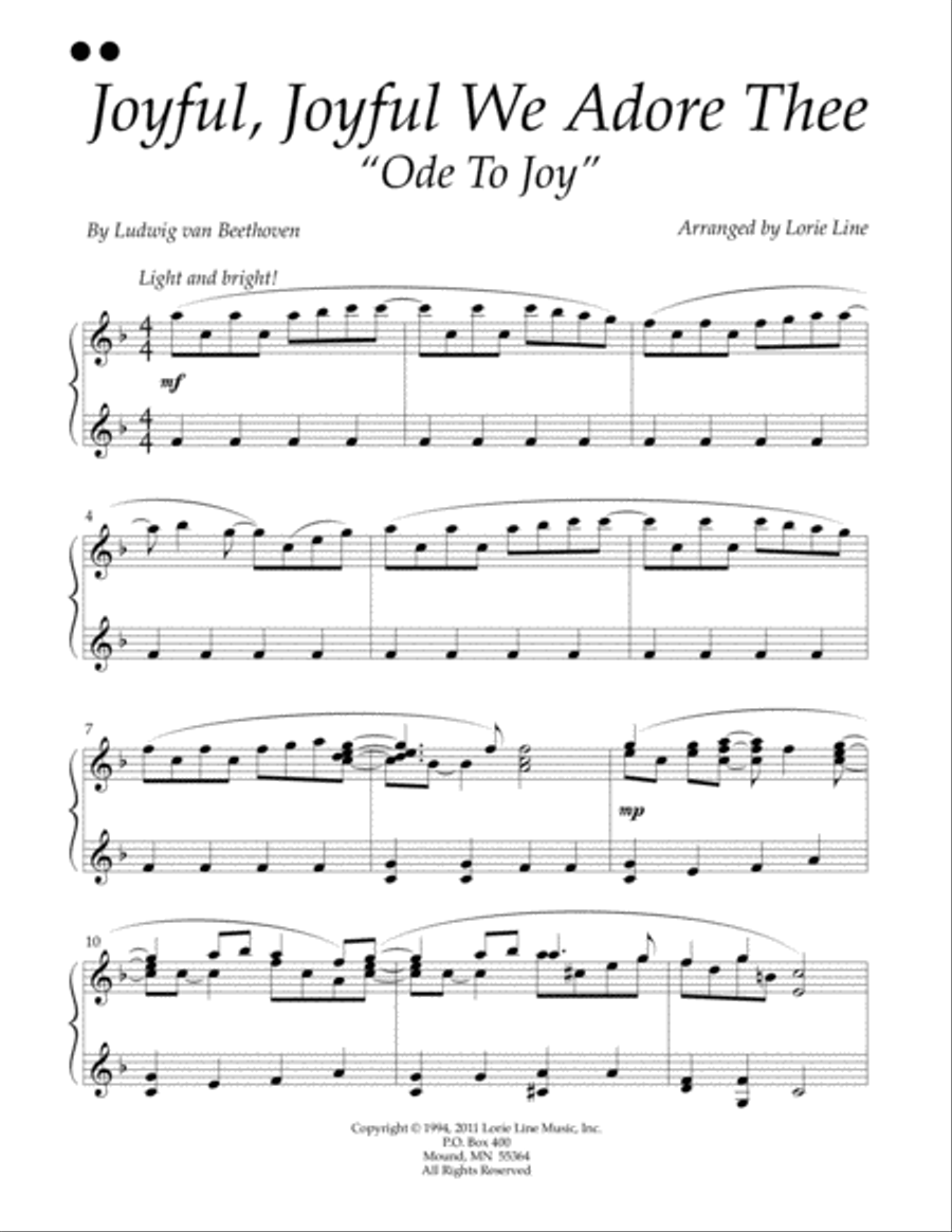Joyful, Joyful We Adore Thee Piano Solo scores gallery preview page 2