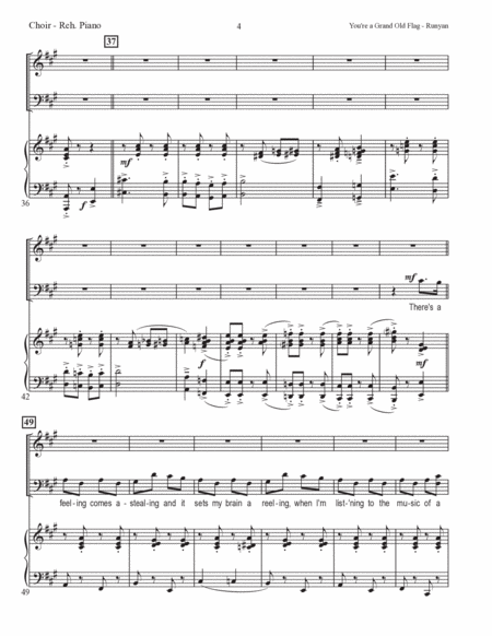 You're a Grand Old Flag - SATB, Piano 4-hands image number null