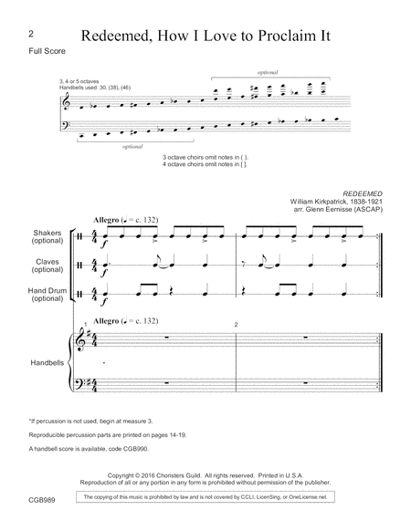 Redeemed, How I Love to Proclaim It - Full Score image number null