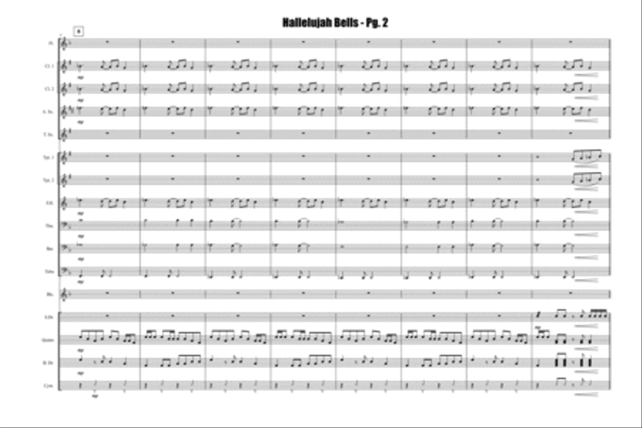 Hallelujah Bells Hallelujah Bells Marching Band scores gallery preview page 3